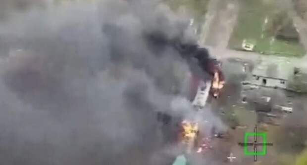Горящий поезд ВСУ в Сумской области попал на видео