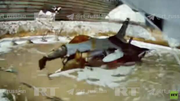 RT показал видео поражения, предварительно, F-16 ВСУ в Полтавской области