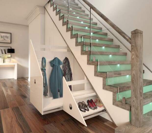 Как использовать место под лестницей?
