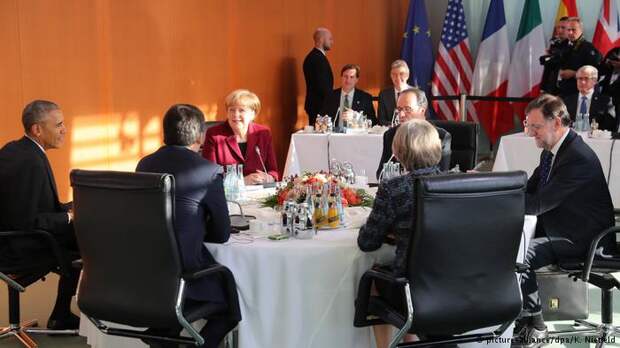 Встреча в Берлине лидеров пяти стран ЕС и Барака Обамы