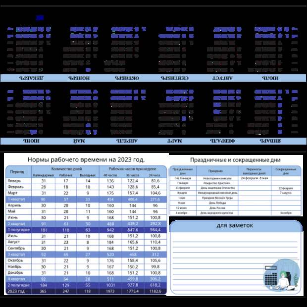 Календарь учета рабочего времени с праздниками и выходными, для РФ - дом Фотошоп