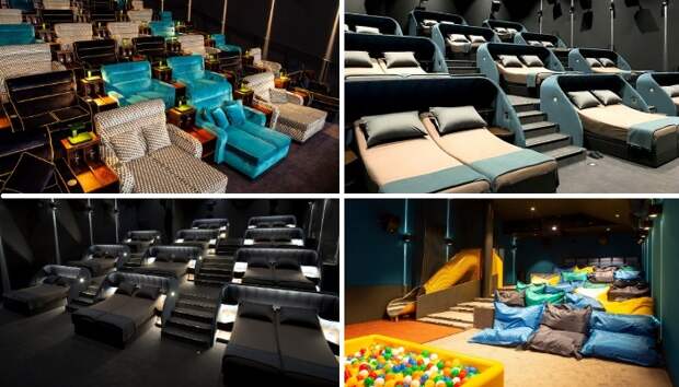Двухместные кровати заменили традиционные кресла в зрительном зале кинотеатра «VIP bedroom» (Швейцария). 