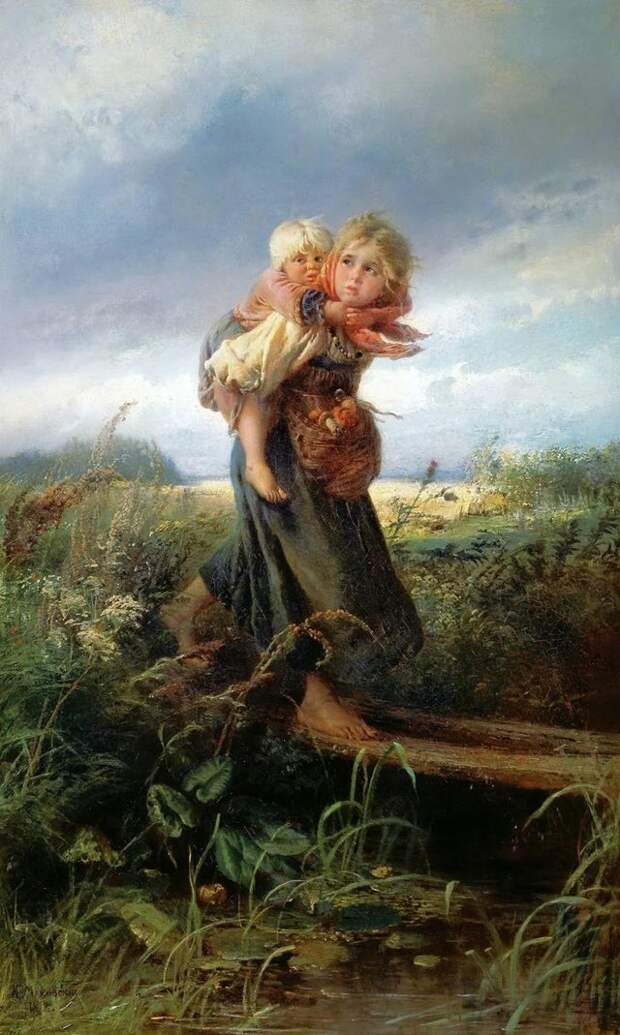 Маковский, «Дети, бегущие от грозы» 1872 г Маковский, «Дети, бегущие от грозы» 1872 г