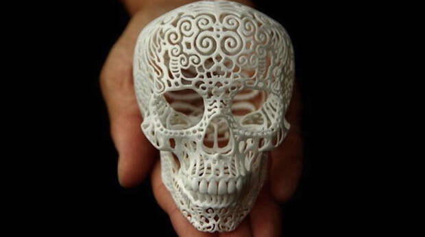10. Прекрасный череп в традиционном мексиканском стиле. 3d принтер, 3d-печать