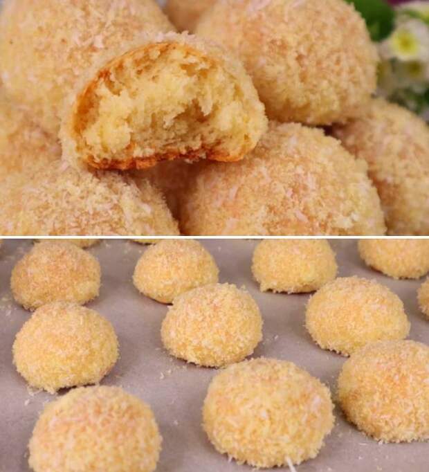 Кулинария>Мягкое и пушистое печенье «Одуванчики»!