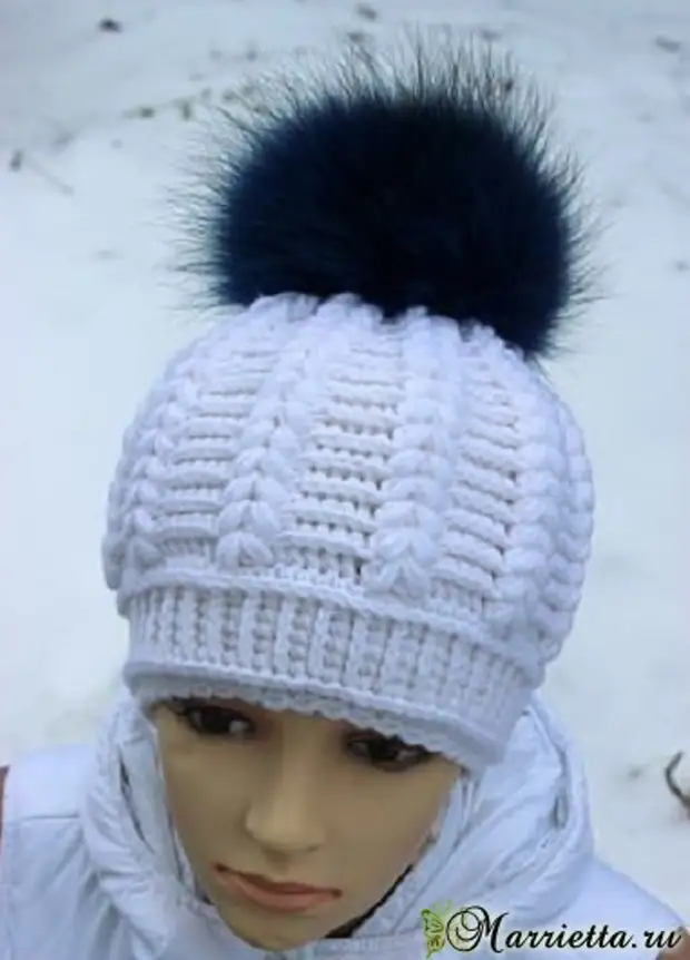Зимняя шапка крючком для женщин