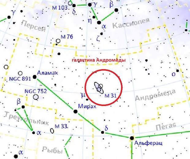 Созвездия андромеда схема по точкам