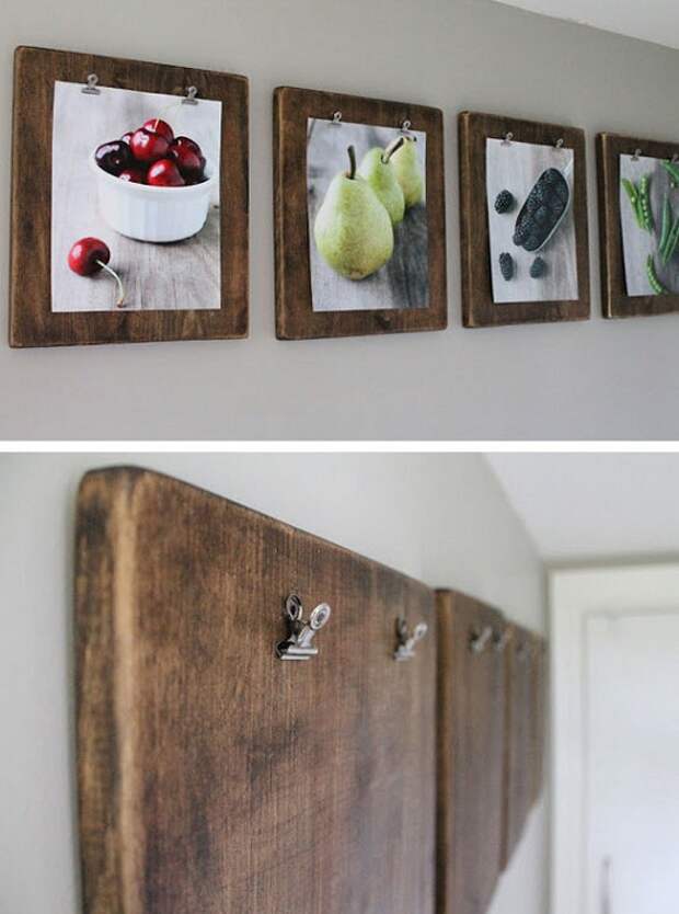 Прекрасные деревянные рамки для оформления картин, станут просто лучшей находкой для комнаты.
