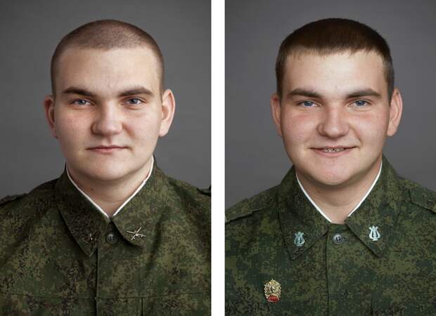 Портреты солдат до и после армии