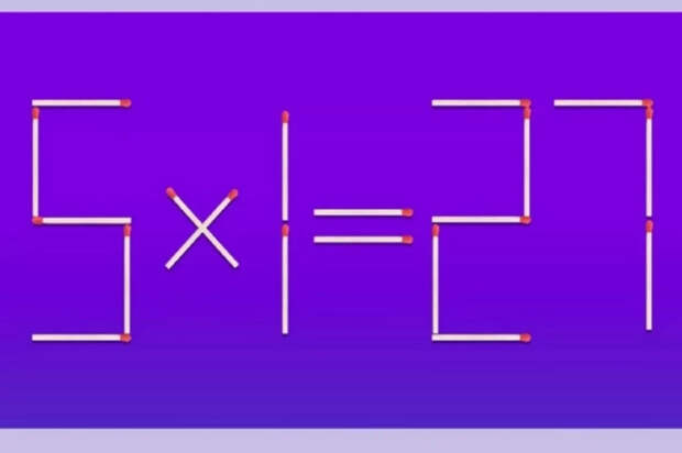 Сломать голову за 10 секунд: исправьте равенство, переставив две спички