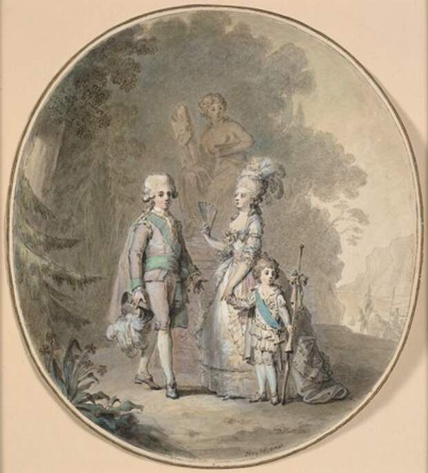 Густав III с Софией Магдаленой и сыном
