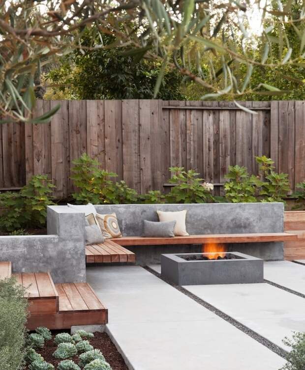 25 великолепных примеров использования бетона, которые заметно изменят ваш сад