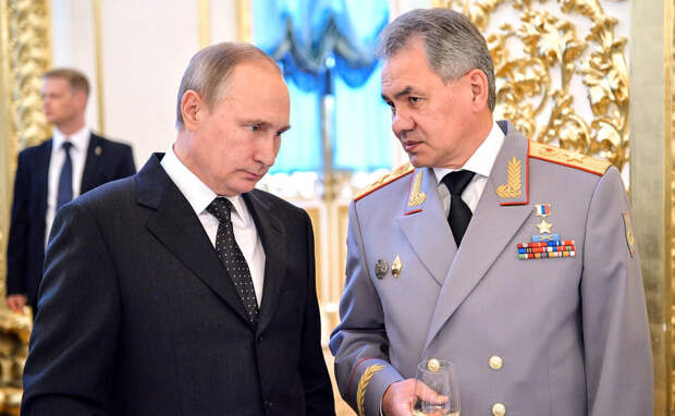 Президент Путин и Министр обороны Российской Федерации Сергей Шойгу.
