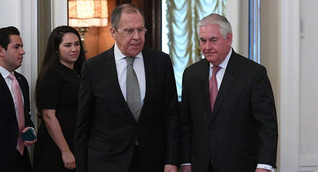 Министр иностранных дел РФ Сергей Лавров и Государственный секретарь США Рекс Тиллерсон