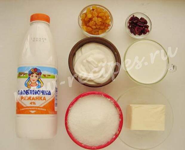 ингредиенты для пасочки из ряжанки