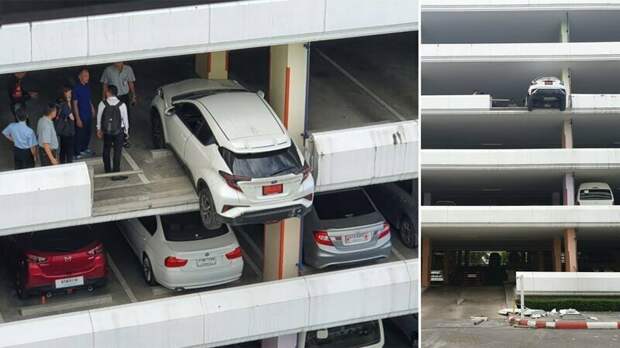 Автомобилистка экстремально припарковала свой автомобиль