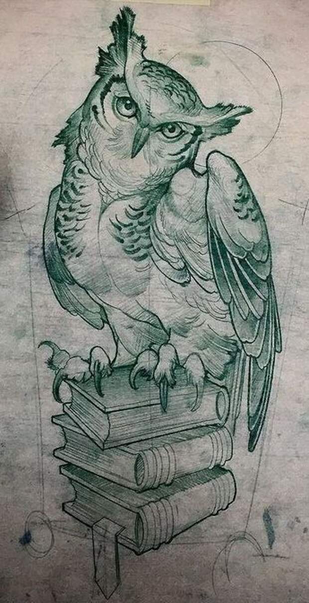 Owl tattoo design • Visit artskillus.ru for more tattoo ideas