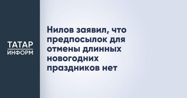 Нилов заявил, что предпосылок для отмены длинных новогодних праздников нет