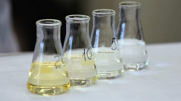 Пробы воды разной мутности на барнаульском водоканале / Фото: Екатерина Смолихина / amic.ru