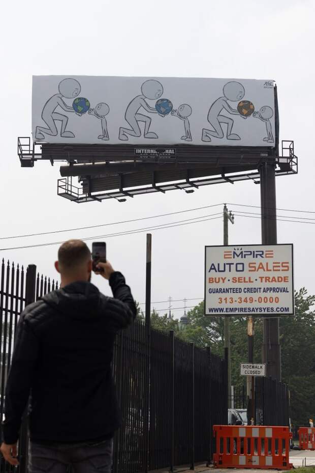 Detroit billboard street art by Kai