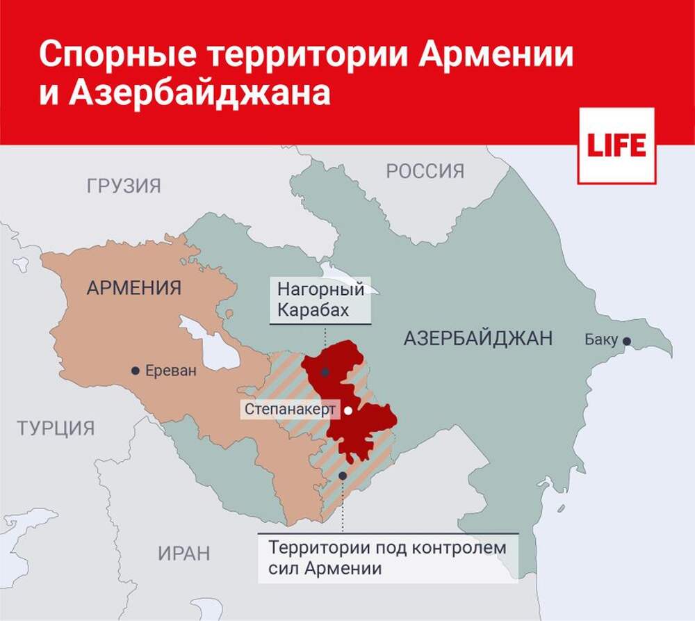 Армения Азербайджан конфликт карта