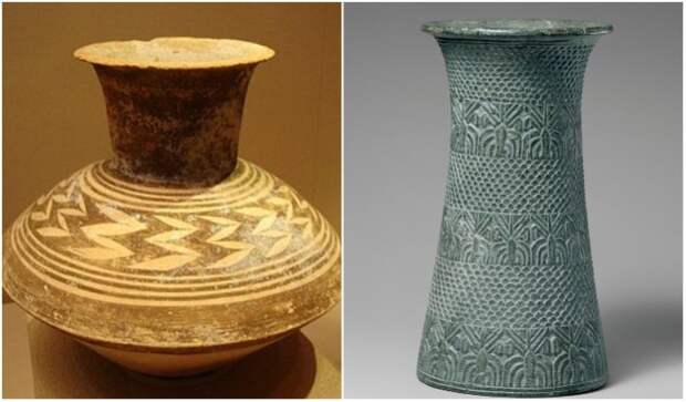 Этим шумерским вазам тоже больше четырех тысяч лет