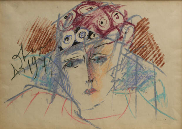 Анатолий Зверев, «Портрет О. Асеевой», 1971 год. / Фото: www.museum-az.com Анатолий Зверев, «Портрет О. Асеевой», 1971 год. / Фото: www.museum-az.com