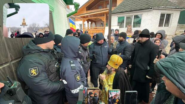 Архиепископ и паства тщетно молили на коленях молдавскую полицию пустить их в храм