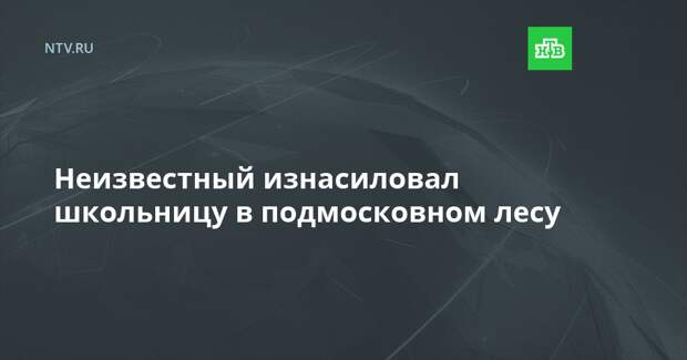 Неизвестный изнасиловал школьницу в подмосковном лесу