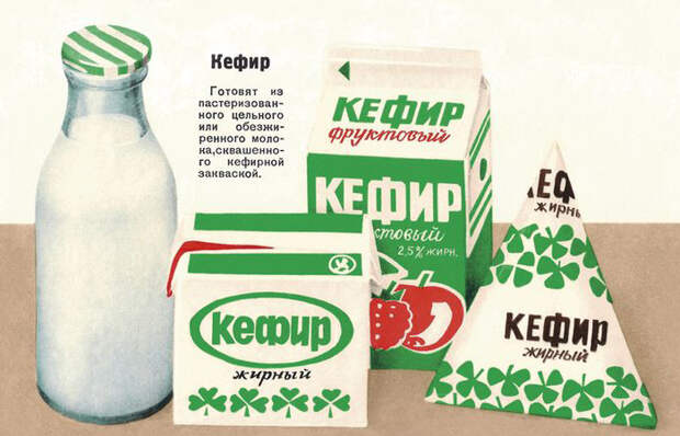 В СССР производили кефир с несколькими видами добавок из фруктов и ягод/ фото: pinterest.com 