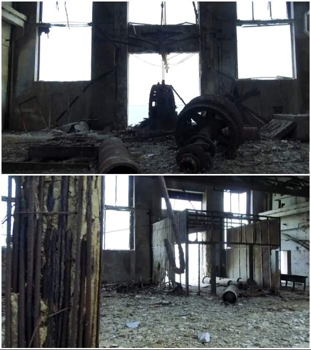 Такую разруху оставили после себя не боевые действия, а невостребованность, халатность и время (цех №8, Каспийск). 