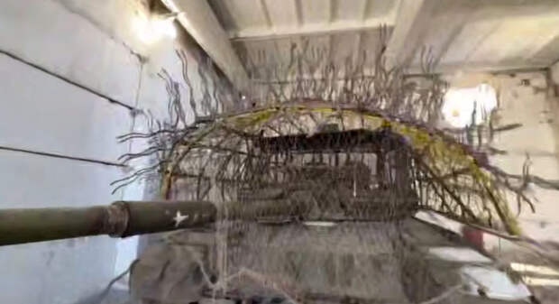 Военкор Сладков показал «танк-одуванчик» Т-80БВМ с необычной защитой на видео