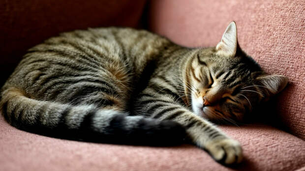 Кот спит на диване  / Изображение сгенерировано shedevrum.ai / amic.ru