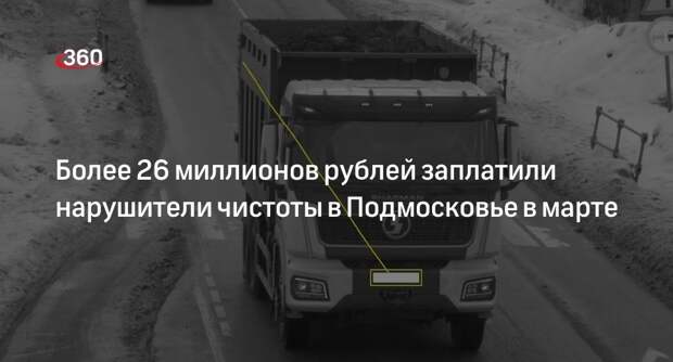 Более 26 миллионов рублей заплатили нарушители чистоты в Подмосковье в марте