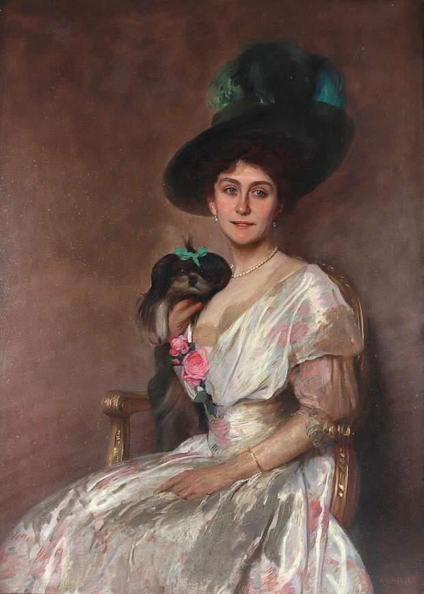 Портрет придворной актрисы Лили Марберг...Adolf Heller (German, 1874-1914)