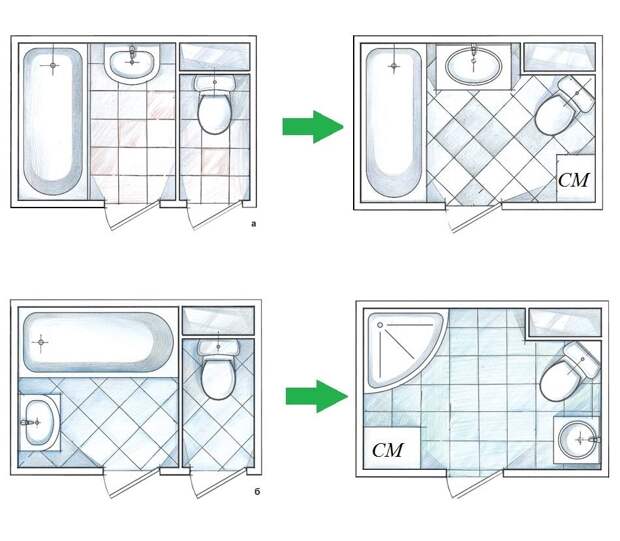 Вечный вопрос интерьерного дизайна: совместить раздельный или разделить совмещённый санузел, а может, ничего не менять? Разберёмся в плюсах и минусах каждого решения.-4