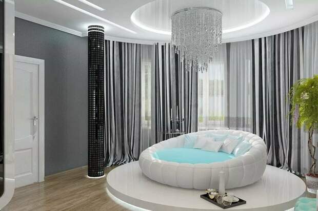 Завораживающий интерьер, изысканный дизайн – идея круглой кровати вносит элегантность и интригу в любое спальное помещение.-3