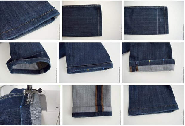 Подшиваем джинсы с сохранением фабричного шва 8
