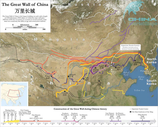 Великая Китайская стена - сравнение фотографий