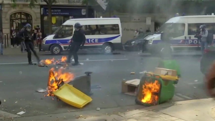 Беспорядки в Париже. 12.09.2020