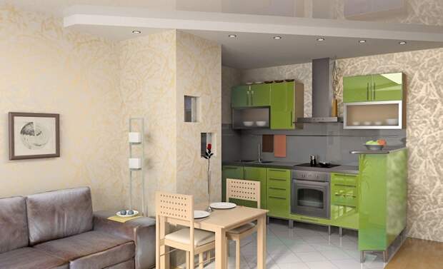 Вариант создать удачное соседство между кухней и гостиной, что быстро преобразит интерьер.