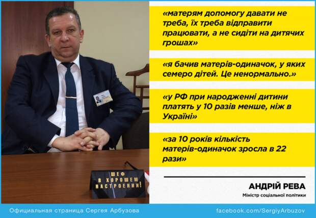 Украинский министр: “Матерей-одиночек нужно лишить пособий и отправить работать, а не сидеть на детских деньгах”