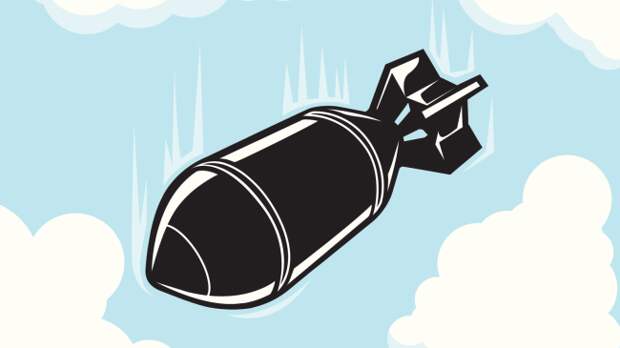 bomb dropping from sky illustration