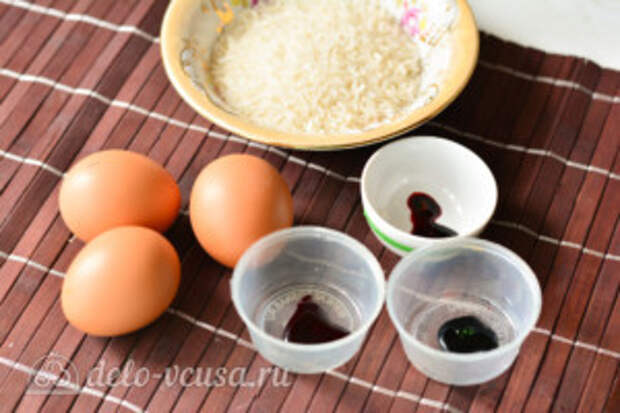 Как покрасить яйца рисом: Ингредиенты