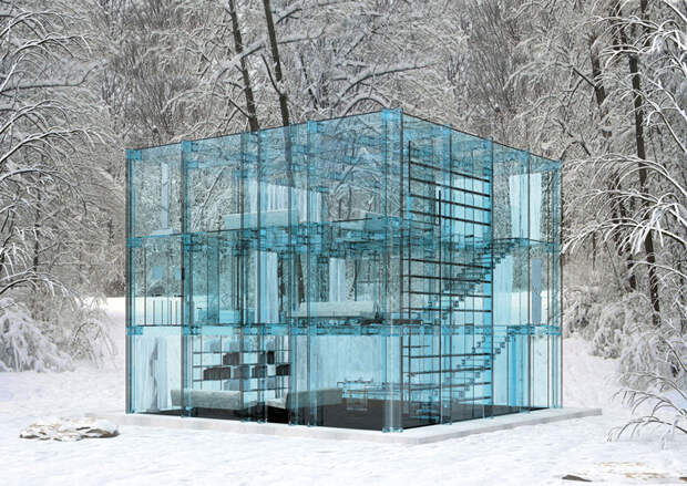 Стеклянный дом от итальянского архитектурного бюро Santambrogio Milano. | Фото: abu.by.