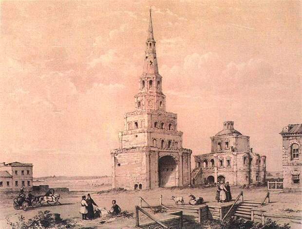 Башня на гравюре Э. Турнерелли начала XIX века