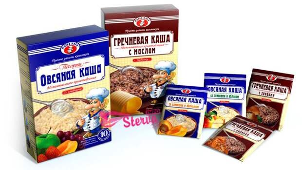 Каши и крупы с ароматизаторами и красителями идентичными натуральным