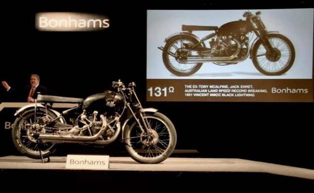 Vincent Black Lightning 1951 - самый дорогой мотоцикл в мире ушел с молотка авто, аукцион, мото, мотоцикл, олдтаймер, ретро техника, спортбайк