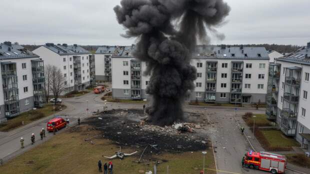 SHOT: украинский беспилотник взорвался возле жилых домов в Эстонии