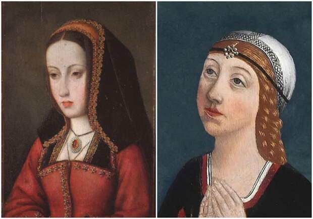 Слева направо: Дочери Елизаветы и Фердинанда: Хуана I Безумная. \ Изабелла Арагонская и Кастильская.